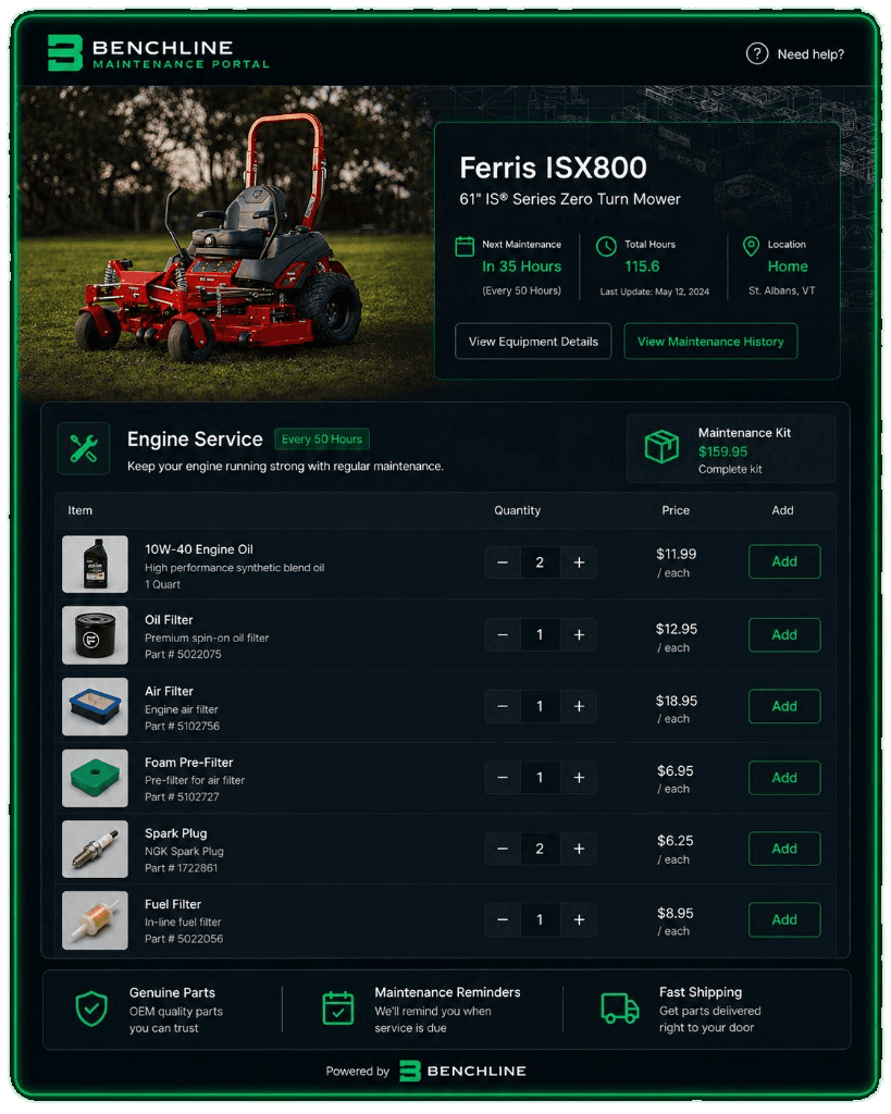 Benchline Maintenance Portal